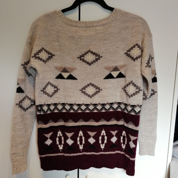 AMERICAN EAGLE Southwest Aztec Print Cozy Wool Blend Sweater XS AE - Picture 5 of 7